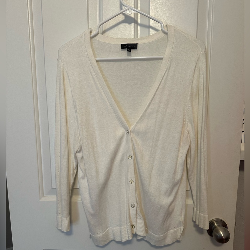 The Limited Women’s White Button-Up Cardigan